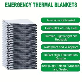8-pack Outdoor Camping Rainproof Emergency Silver Foil Emergency Insulation Blanket