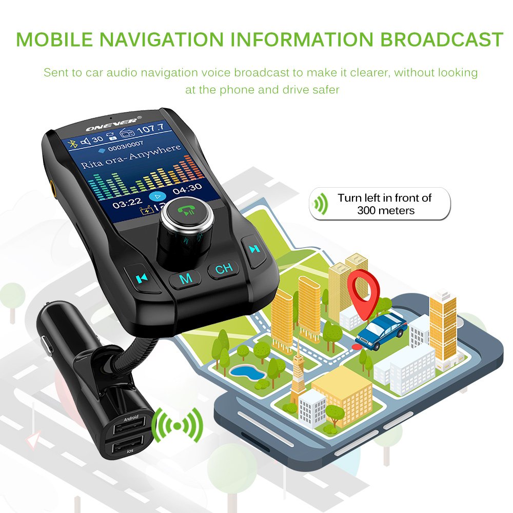 Compatible with Apple , Card car FM transmitter Bluetooth hands-free color screen Compatible with Apple , Card car FM transmitter Bluetooth hands-free color screen
