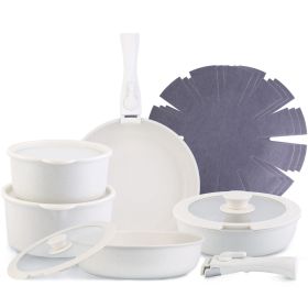 17Pcs Nonstick Cookware Set Frying Pan Sauce Pan Oven Dishwasher Safe Fedex Shipping
