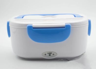 Insulated Lunch Box Large Capacity Heated Electric Lunch Box Stainless Steel Car Bento Box (Option: Blue-European Standard)