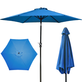 Only Supports Self Pickup  Outdoor Patio Umbrella With Push-button Tilt And Crank Handle, Beach Umbrella For Shade With 6 Sturdy Metal Ribs, UV And Wa (Option: Aqua)
