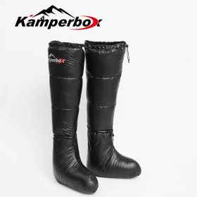 Camping Down Socks Sleeping Bag Socks Kamperbox Sleeping Bag Down Boots (Color: black)